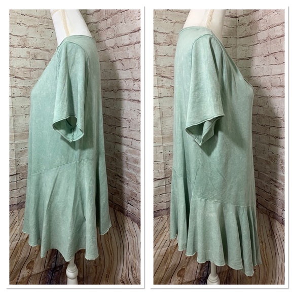 Anthro eri + ali Asymmetrical Peplum Mint Top SZ L - Picture 2 of 8